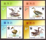 Korea - Nord  2004  4 Werte  **  A  Schwanengans  WWF