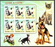 Korea - Nord  2006  6 Werte  **  B  KLB + ZF 2  Hunde und Katzen