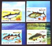 Korea - Nord  2009  4 Werte  **  B  Küstenfische / Fischfangschiffe