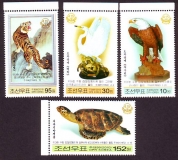 Korea - Nord  2010  4 Werte  **  A  Adler / Schwan / Tiger / Schildkröte