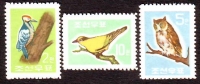 Korea - Nord  1961  3 Werte  **  Specht / Eule / Pirol