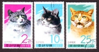 Korea - Nord  1977  3 Werte  gestempelt  Katzen
