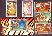 Korea - Nord  1982  5 W. + 1 Bl.  **  Tiger