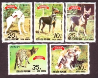Korea - Nord  1989  5 Werte  **  Hunderassen