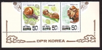 Korea - Nord  1997  3 Werte  **  Asiatische Buschschnecke