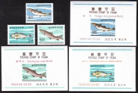 Korea - Süd  1966  3 W. + 3 Bl.  **  Heimische Flußfische