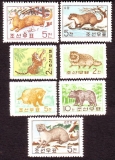 Korea - Nord  1962  7 Werte  **  Tiger / Otter / Nerz / Wiesel