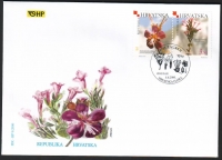 Kroatien  2000  2 Werte auf 1 FDC  Heimische Blumen