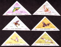 Kroatien  1974  6 Werte  **  Vögel  geschnitten