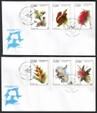 Kuba  1993  6 Werte auf 2 FDC  Gartenblumen