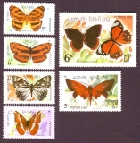 Laos  1982  6 Werte  **  Heimische Schmetterlinge