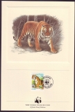 Laos  1984  4 Werte auf 4 Kunstdrucken  Tiger  WWF