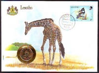 Lesotho  1988  1 Wert + 1 Münze auf  1 FDC  Eisvogel