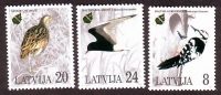 Lettland  1995  3 Werte  **  Heimische Vögel