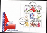 Liberia  1995  8 Werte auf 1 FDC  KLB  Orchideen Afrikas
