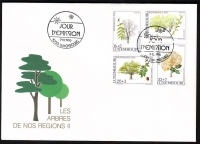 Luxemburg  1996  4 Werte auf 1 FDC  Heimische Bäume