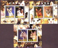 Malawi  2009  6 Werte  **  3 KLB  Katzen