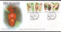 Malaysia  1996  4 Werte auf 1 FDC  Kannenpflanzen