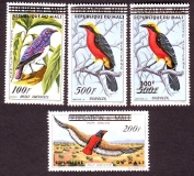 Mali  1960  4 Werte  **  Heimische Vögel  Aufdruck