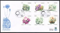 Malta  1999  6 Werte auf 1 FDC  Heimische Blumen