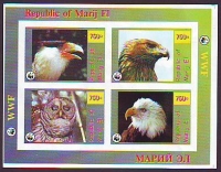 Marie El  1998  4 Werte  **  KLB  Greifvögel  WWF