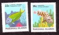 Marshall - Inseln  1988  2 Werte  **  Meeresfische