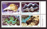 Marshall - Inseln  1986  4 Werte  **  ZD  Meeresschnecken  WWF