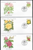 Marshall Inseln  2000  6 Werte auf 6 FDC  Gartenrosen