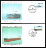 Preview: Marshall Inseln  1992  4 Werte auf 4 FDC  Frachtschiffe