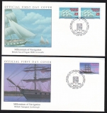 Preview: Marshall Inseln  1993  6 Werte auf 4 FDC  Segelschiffe / Frachter