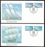 Preview: Marshall Inseln  1993  6 Werte auf 4 FDC  Segelschiffe