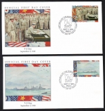 Preview: Marshall Inseln  1995  4 Werte auf 4 FDC  Kriegsschiffe