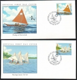 Preview: Marshall Inseln  1997  4 Werte auf 4 FDC  Segelboote
