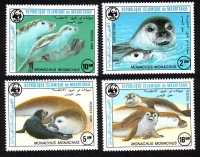 Mauretanien  1986  4 Werte  **  Mönchsrobbe  WWF