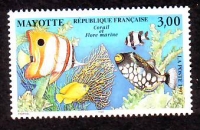 Mayotte  1997  1 Wert  **  Fische / Korallen und Wasserpflanzen