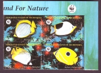 Mikronesien  1997  4 Werte  **  ZD  Schmetterlingsfische  WWF