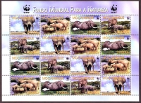 Mocambique  2002  16 Werte  **  KLB  Savannenelefant  WWF