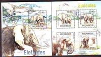 Mocambique  2013  4 W. + 1 Bl.  **  KLB  Savannenelefant