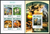Mocambique  2013  4 W. + 1 Bl.  **  KLB  Eulen
