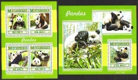 Mocambique  2015  4 W. + 1 Bl.  **  KLB  Großer Panda