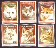 Mocambique  1979  6 Werte  **  Hauskatzen