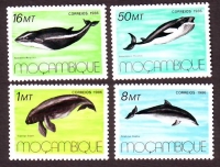 Mocambique  1986  4 Werte  **  Meeressäugetiere