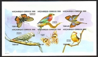 Mocambique  1999  6 Werte  **  B  KLB  Vögel und Schmetterlinge