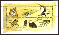 Mocambique  1999  6 Werte  **  KLB  Greifvögel / Insekten