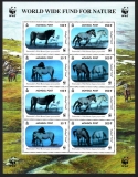 Mongolei  2000  8 Werte  **  KLB  Hologramm  Przewalski-Pferde  WWF