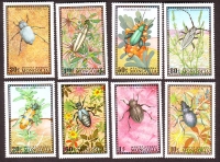 Mongolei  1972  8 Werte  **  Heimische Käfer