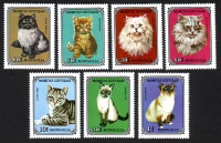 Mongolei  1979  7 Werte  **  Hauskatzen