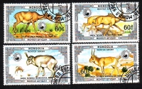 Mongolei  1986  4 Werte  gestempelt  Saiga