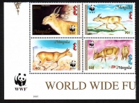 Mongolei  1995  4 Werte  **  ZD  Mongolische Saiga  WWF