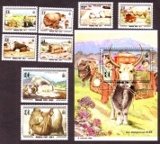 Mongolei  1998  8 W. + 1 Bl.  **  Yaks